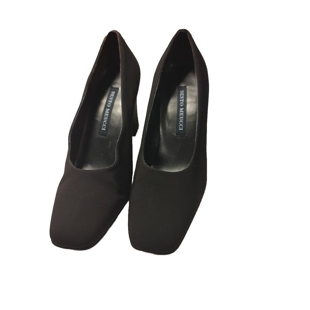 Sesto Meucci  Women's  Block heel Dark Brown size 7 Leather Sole   Made in Italy